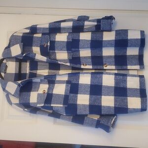 Blue and White Plaid Jacket